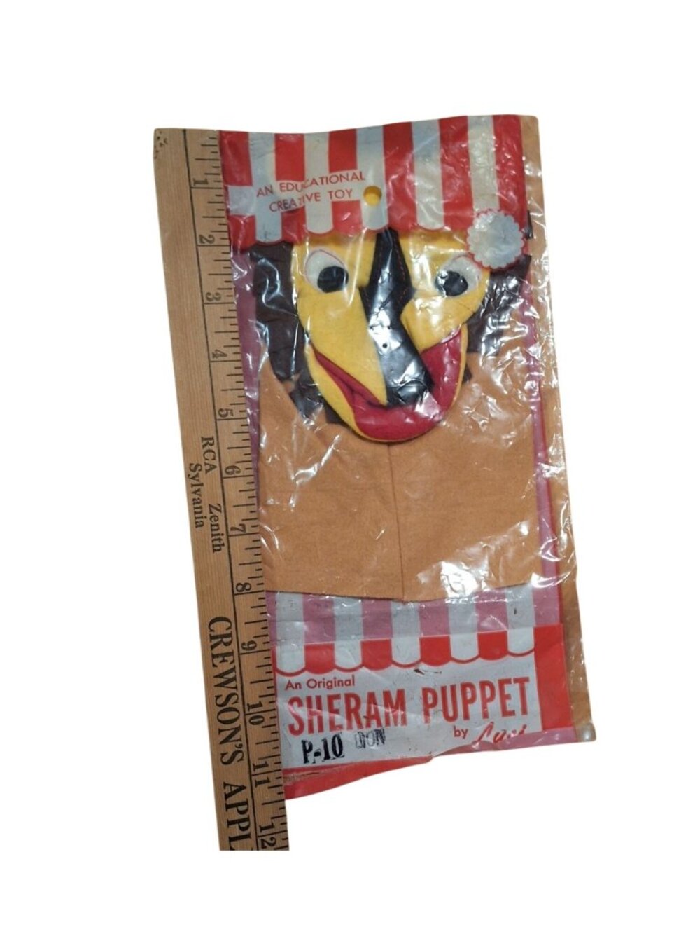 Sheram Felt Hand Puppet By Luci P10 Don Lion 9x5" Original Vintage Sealed - Picture 6 of 8